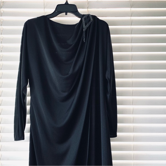 Michael Maiello Pat Richards Black High Neck Formal Beaded Dress Size 10 - Picture 3 of 7